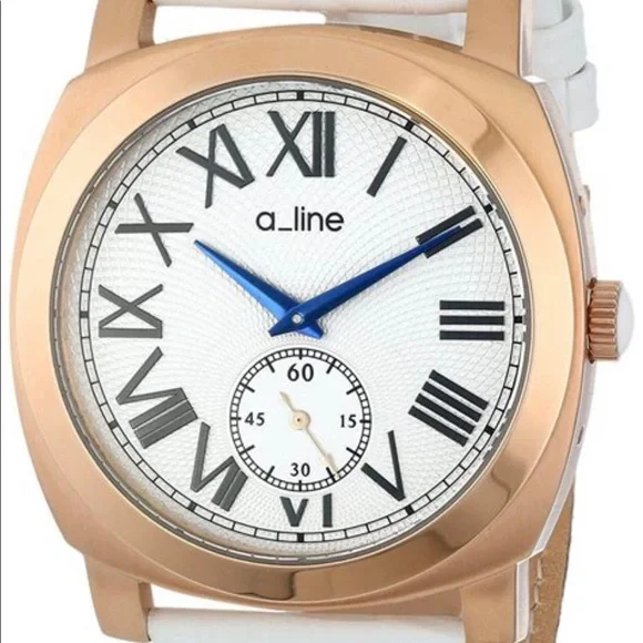 A_Line Pyar White Leather Rose Gold Watch Womans SWAROVSKI Aila Day Heart 37MM MOP Rose-Gold White LTHR Watch  main image 4